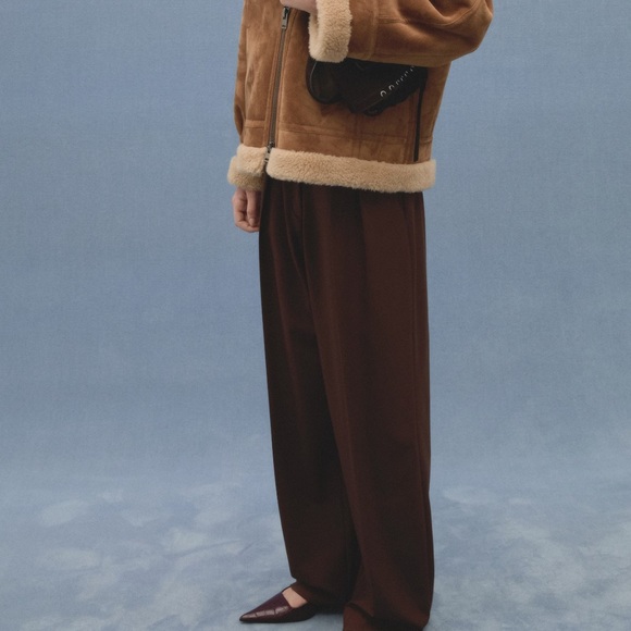 Mango Brown Teddy Shearling Jacket with Cream Lining - Picture 3 of 5